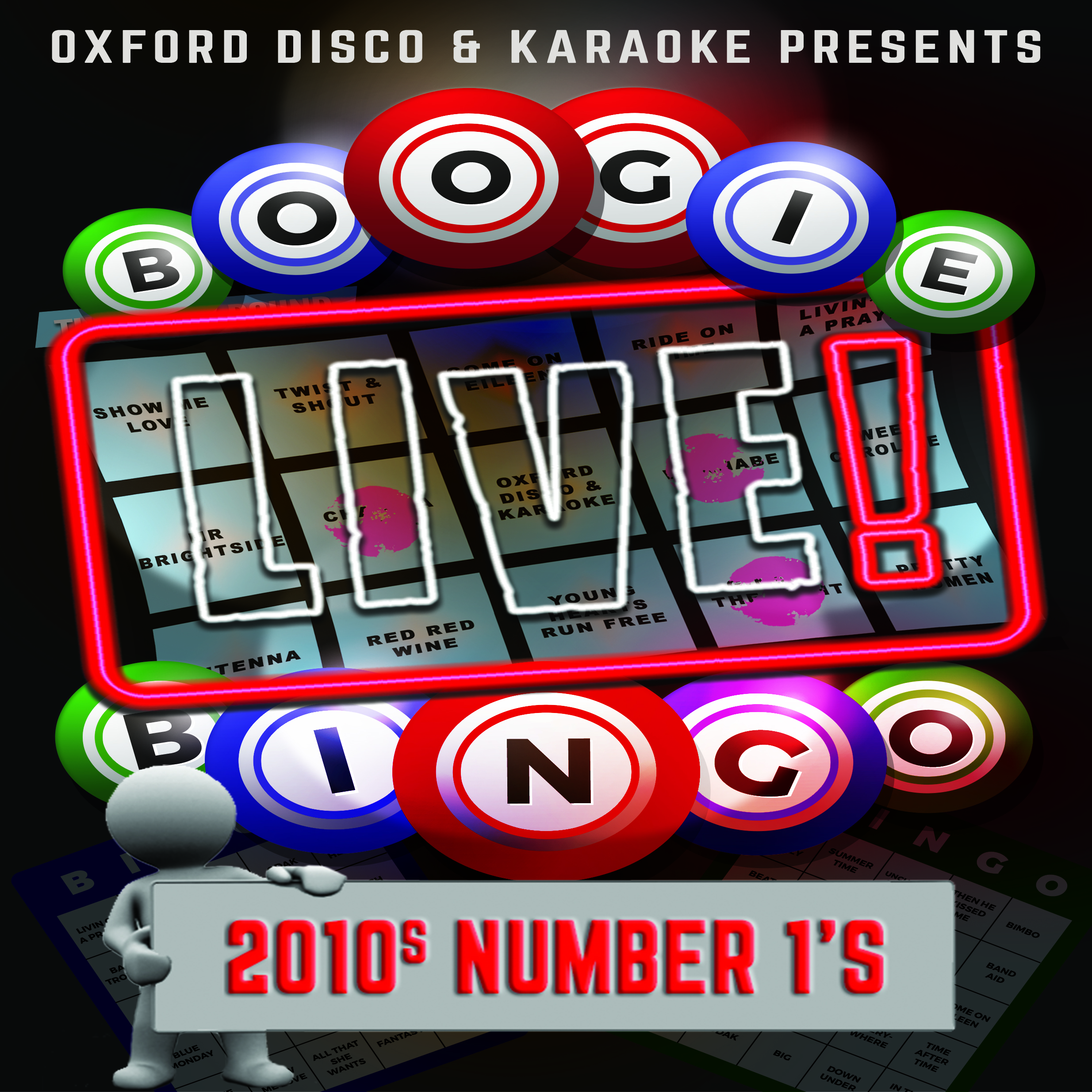 Oxford Discos Boogie Bingo Live in Oxfordshire - 2010s Number 1s Game Cards