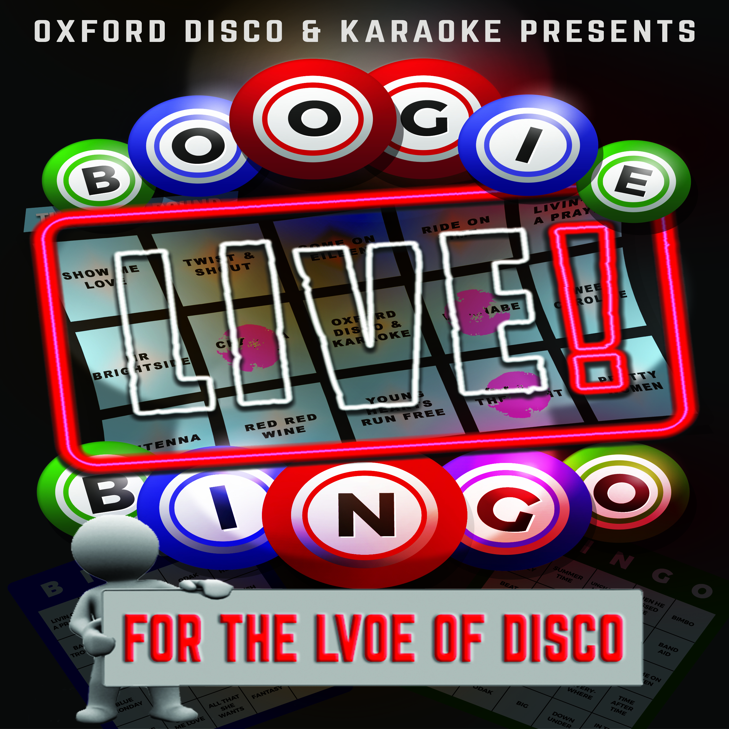 Oxford Discos Boogie Bingo Live in Oxfordshire - For The Love of Disco Game Cards
