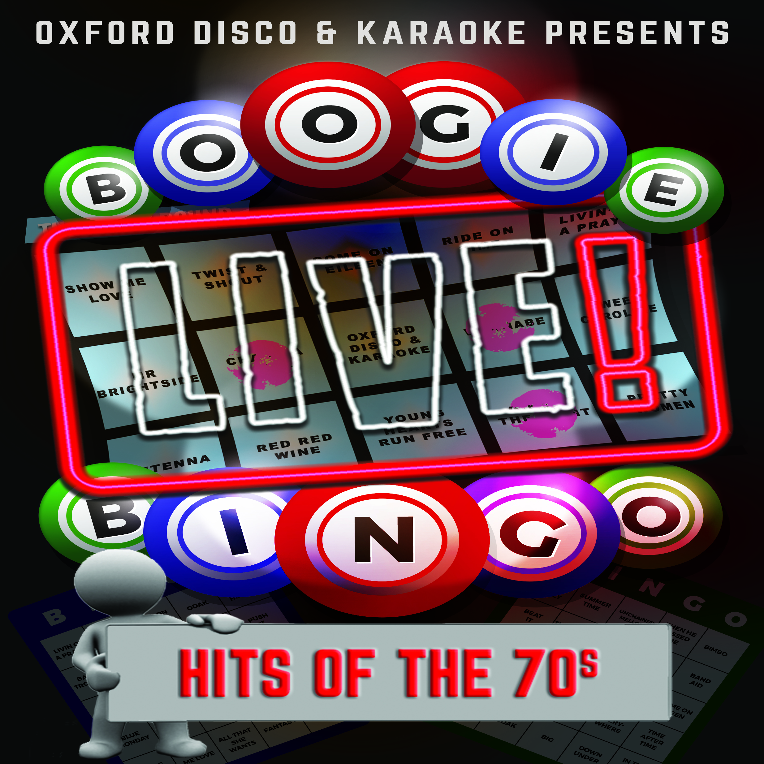 Oxford Discos Boogie Bingo Live in Oxfordshire - Hits of the 70s Game Cards