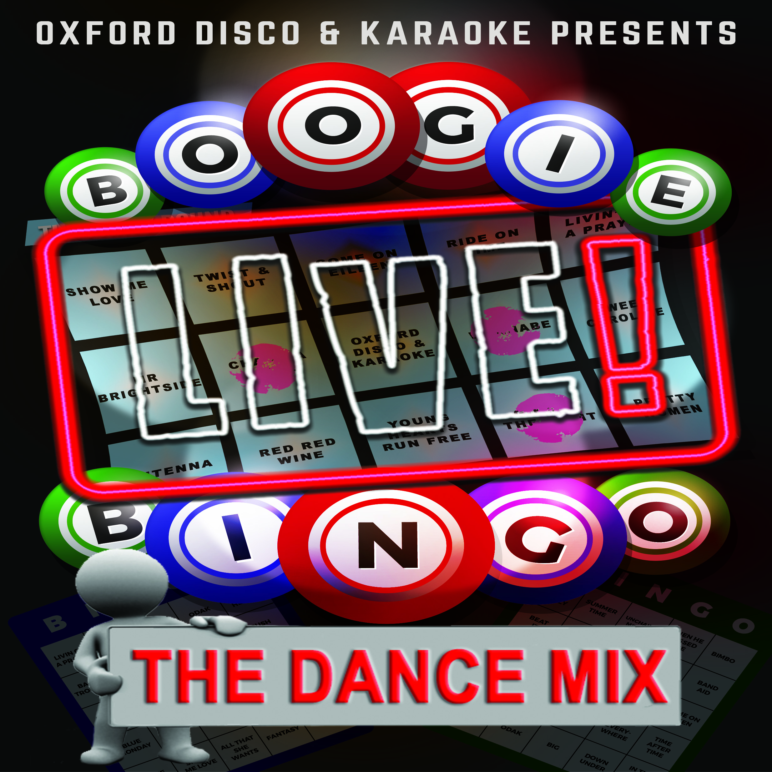 Oxford Discos Boogie Bingo Live in Oxfordshire - The Dance Mix Game Cards