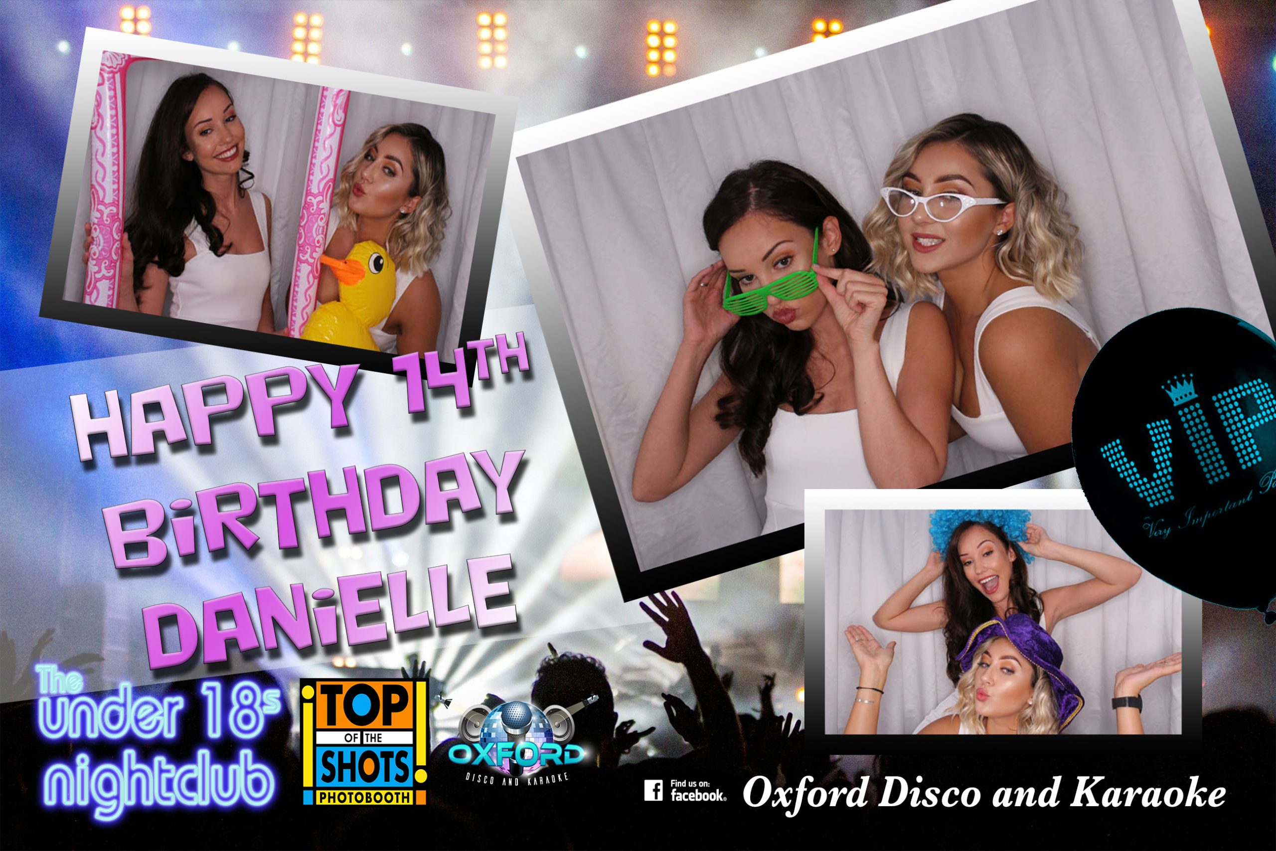 Under 18s Nightclub Photo Booth Tempalte by Oxford Discos in Oxfordshire
