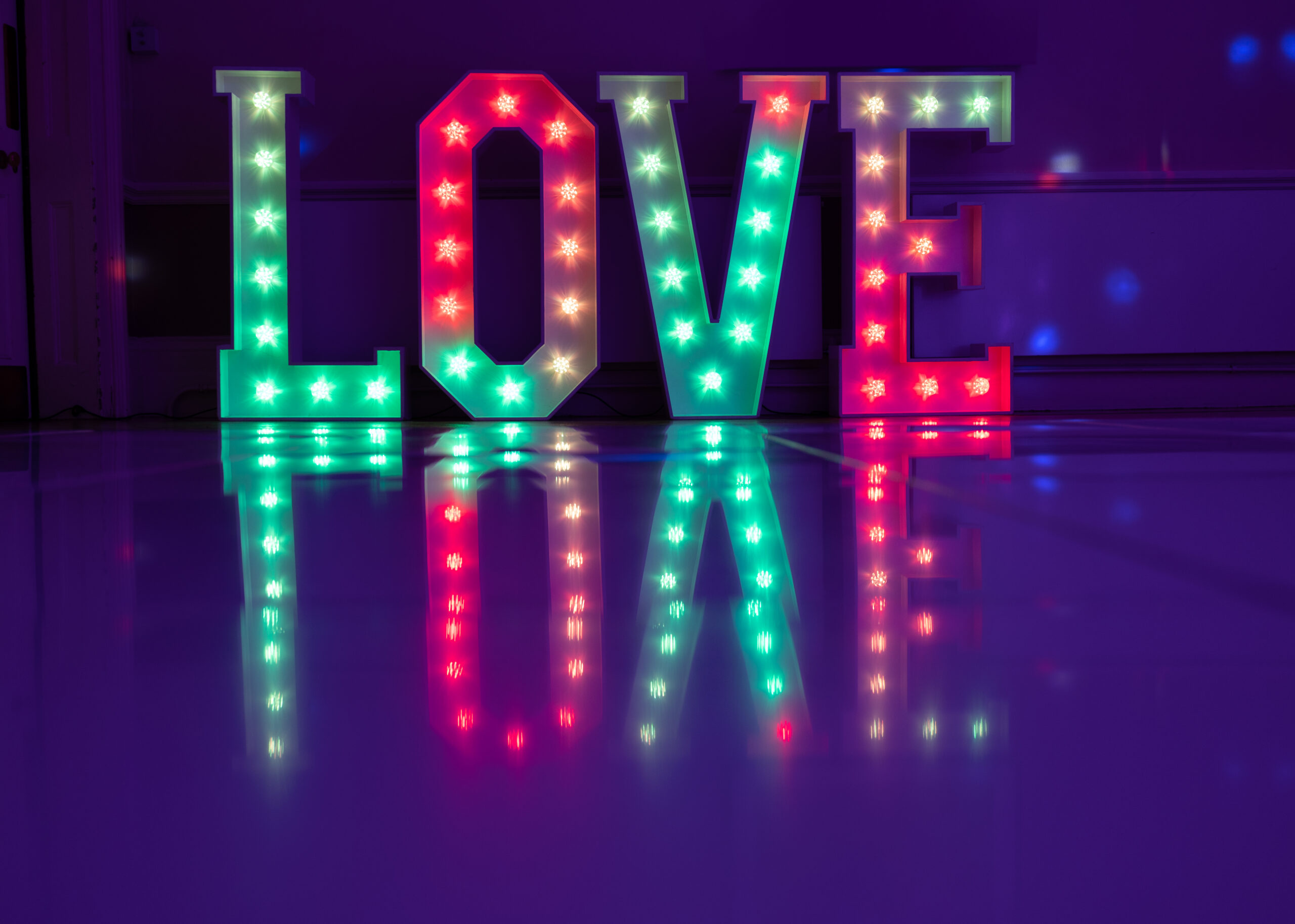 Giant Love Letters at Coseners House by Oxford Disco in Oxfordshire