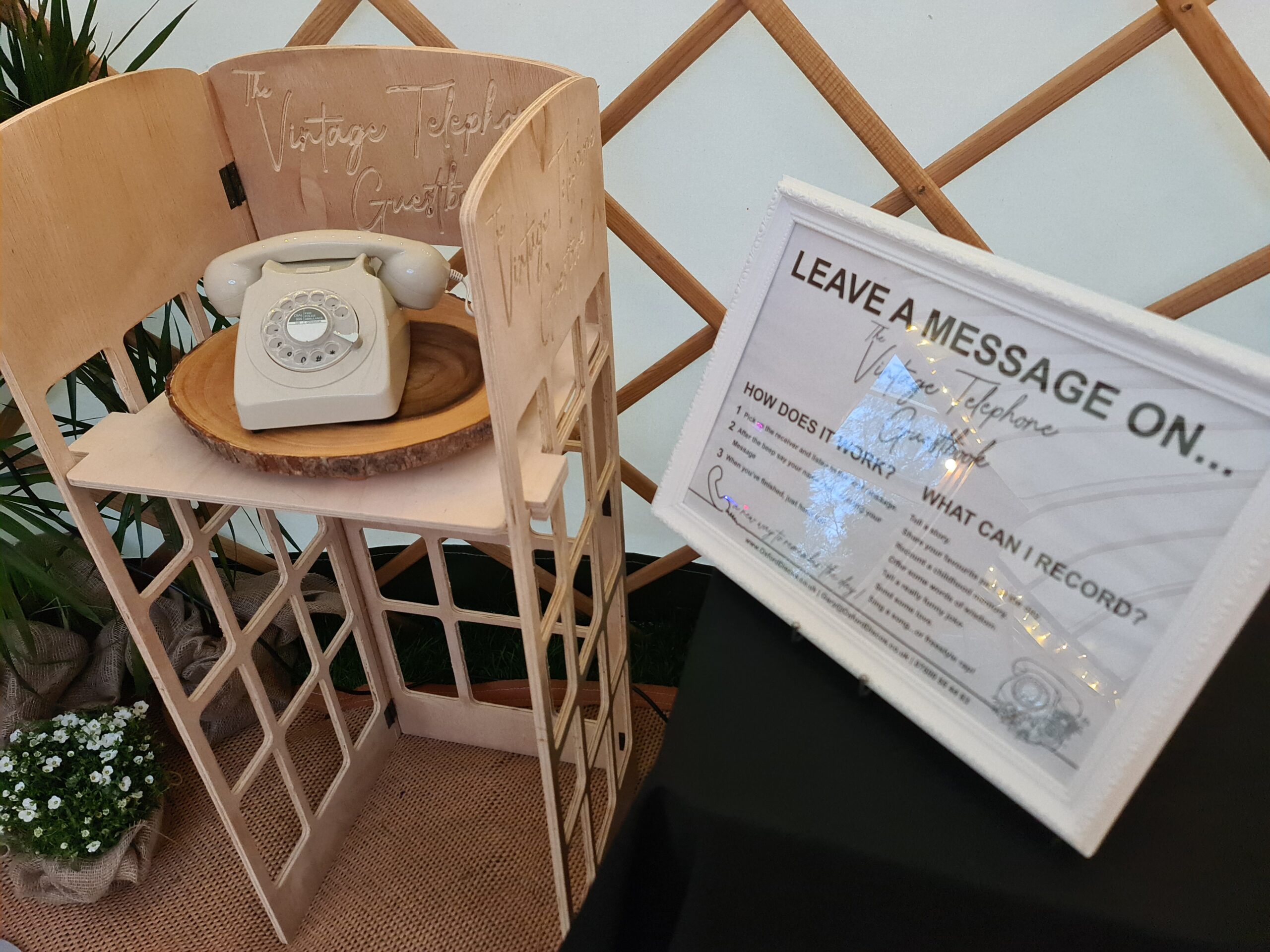 The Vintage Tellephone Audio Guestbook by Oxford Discos in Oxfordshire with Wooden Stand