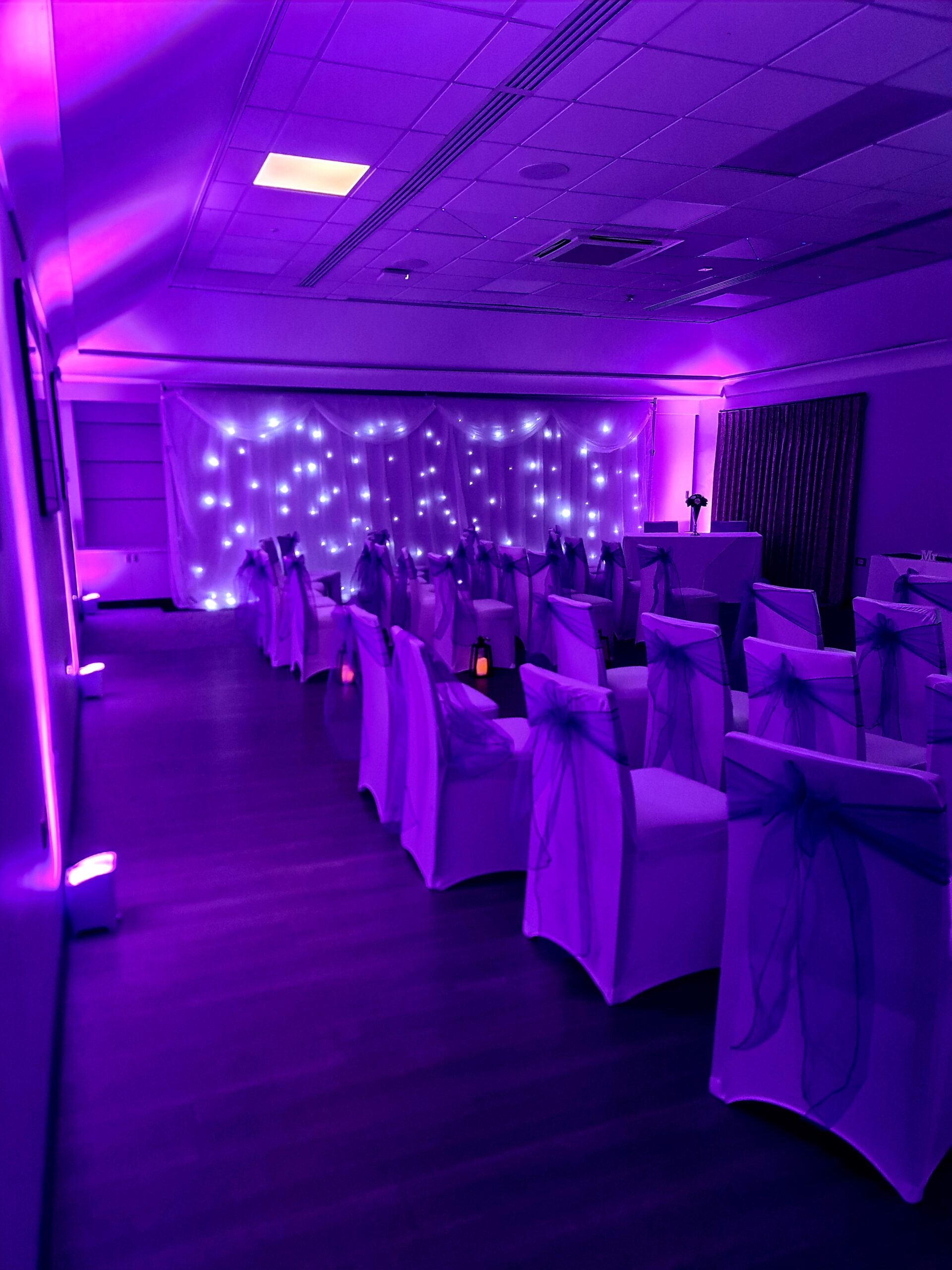 Ceremony Backdrop At The Coseners House Abingdon by Oxford Discos in Oxfordshire